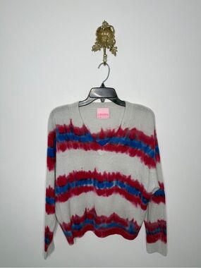 Crush Cashmere Tie Dye V-neck Sweater 1-S